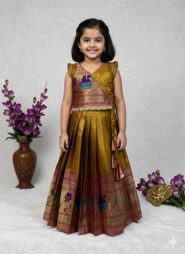 PAITHANI KIDS LEHENGA CHOLI simmer Kids fashion wholesale Mumbai 